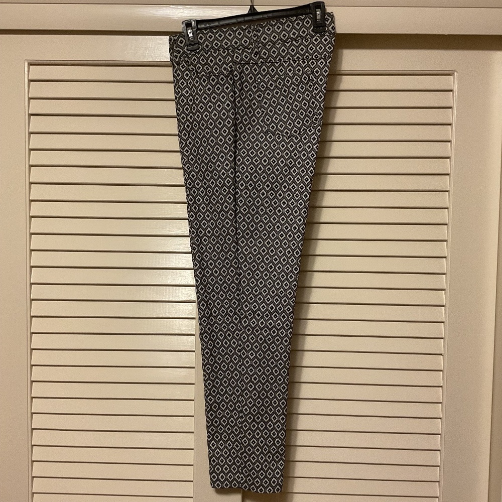 Woman Stretch Pants Black/white Light Silver Metallic Size US 16 - Picture 5 of 9